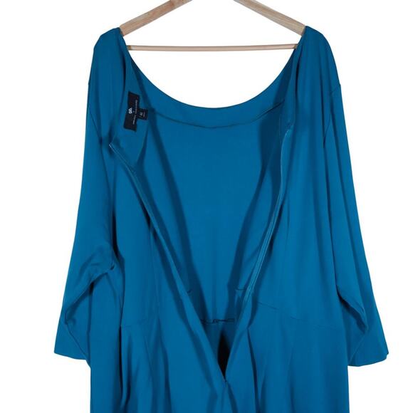 GB X Amanda Uprichard Womens Dress 4X Blue Long Sleeve Scoop Neck Minimalist - Picture 12 of 15